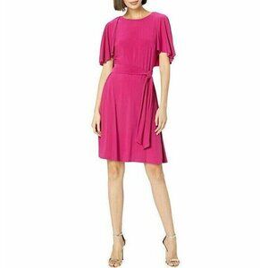 NWT Lauren Ralph Lauren Dress Size 8 Gaelyn Orchid Preppy Belted Stretch Formal